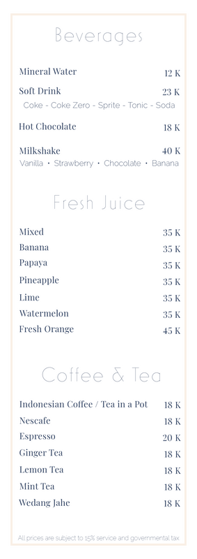 Menu English